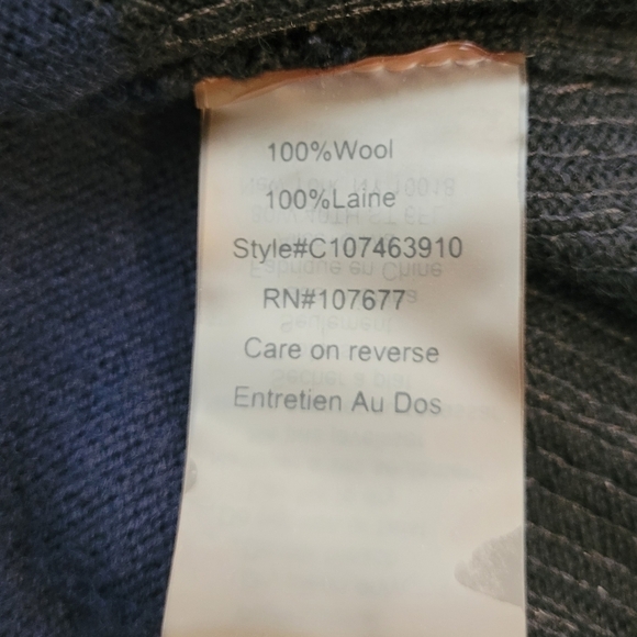 Alice + Olivia Navy Blue Wool and Black Sequin Striped Sleeveless Sweater Size L - Picture 8 of 9